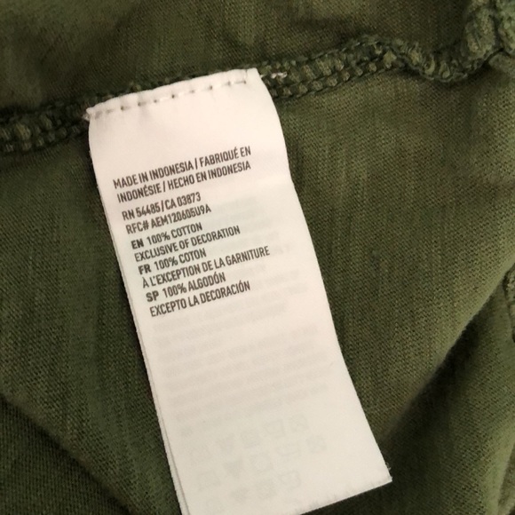 American Eagle Olive Short Sleeve Shirt - Picture 4 of 4